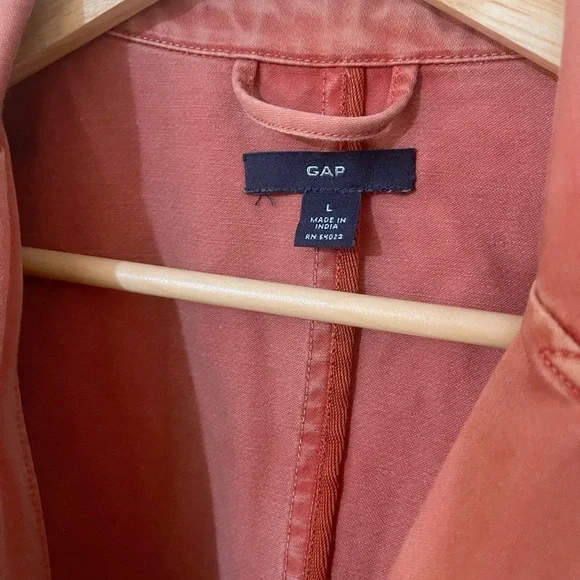 GAP Washed Rust Utility Jacket | Soft Canvas Blazer-Style Coat | Size L - Picture 3 of 6